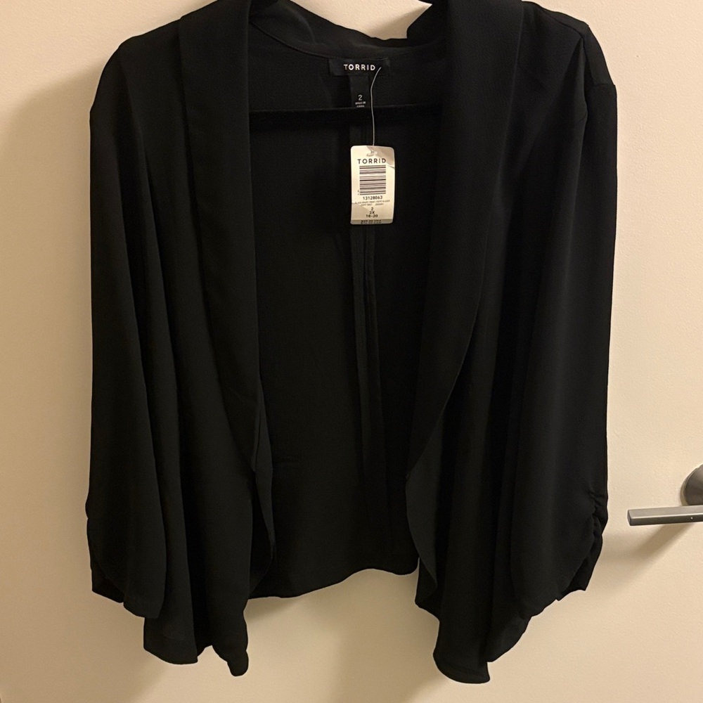 Torrid Black Open Front Blazer